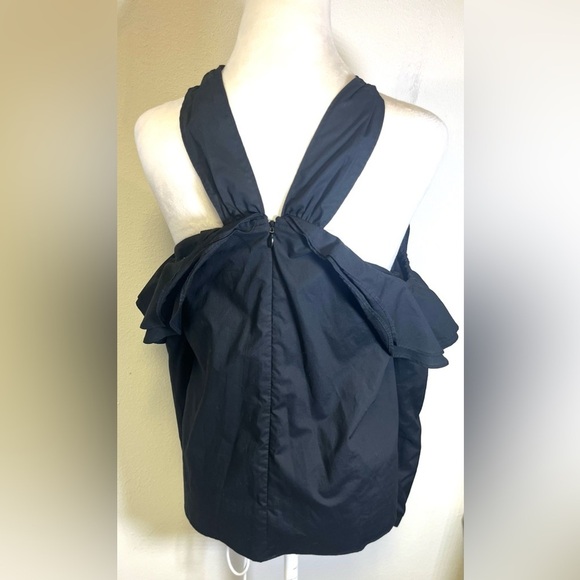 J.CREW Off-the-shoulder Top
Blouse Tie-Neck in Black Classy Boho Chic 
Size 6 - Picture 4 of 7